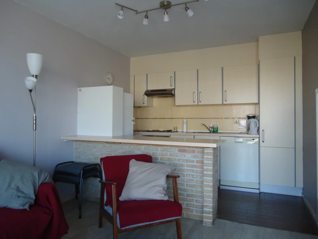 Appartement 1 chambre, vue latérale sur mer à Saint-Idesbald